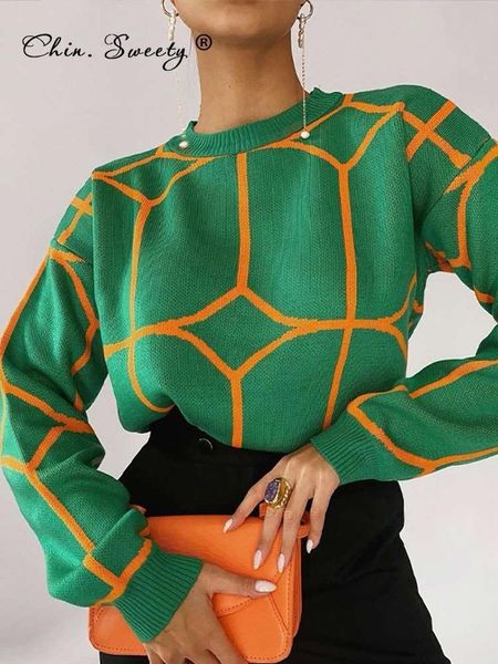 women's sweater sweater elegant pullover green striped knitted clothing winter long sleeve jumpers female print 221207, White;black
women's sweater sweater elegant pullover green striped knitted clothing winter long sleeve jumpers female print 221207, White;black