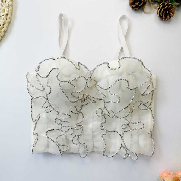 diamond inlaid wave lace suspender with steel ring fish bone waist tunic style fungus flounce open back bra, White
diamond inlaid wave lace suspender with steel ring fish bone waist tunic style fungus flounce open back bra, White
