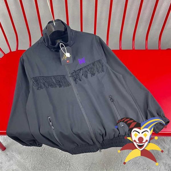 men's jackets tassel awge needles jacket men women 1 1 butterfly embroidery jackets coat t221206, Black;brown
men's jackets tassel awge needles jacket men women 1 1 butterfly embroidery jackets coat t221206, Black;brown