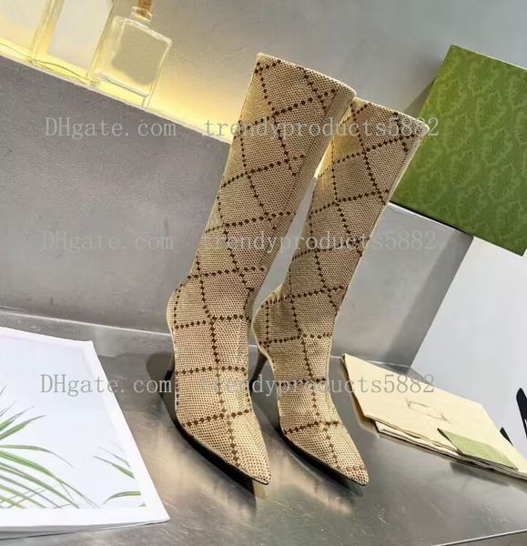 long women's designer boots fashion canvas embroidery letter leather high heels 7cm luxury show party wedding dress short shoes size 35, Black
long women's designer boots fashion canvas embroidery letter leather high heels 7cm luxury show party wedding dress short shoes size 35, Black