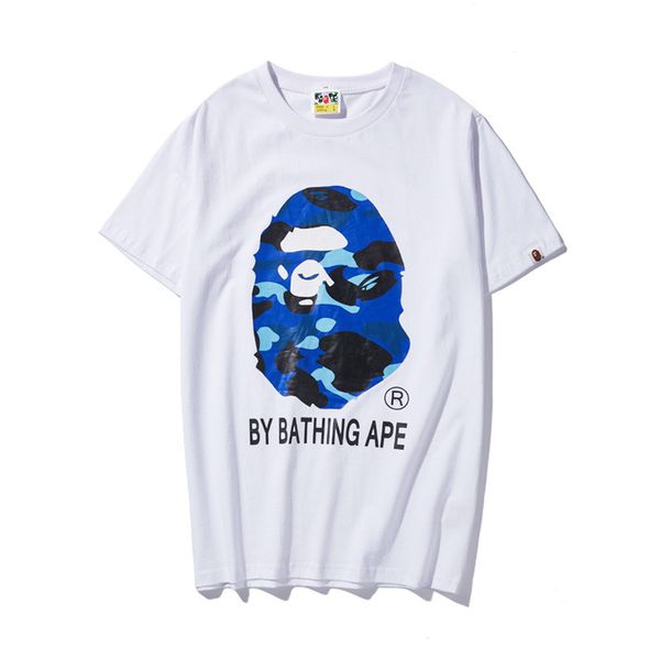 bape luxury fashion brand mens t shirt contrast print short sleeve round neck summer loose t-shirt white blue asian size m-3xl, White;black 
bape luxury fashion brand mens t shirt contrast print short sleeve round neck summer loose t-shirt white blue asian size m-3xl, White;black