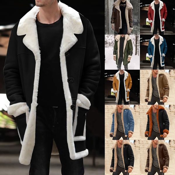 mens jackets men winter coat lapel collar long sleeve padded leather jacket vintage thicken coat sheepskin jacket 221205, Black;brown
mens jackets men winter coat lapel collar long sleeve padded leather jacket vintage thicken coat sheepskin jacket 221205, Black;brown
