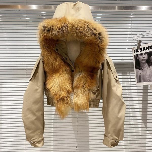 women s down parkas prepomp winter long sleeve removable real fur hooded wool liner short jacket women crop coat gc104 221206, Black
women s down parkas prepomp winter long sleeve removable real fur hooded wool liner short jacket women crop coat gc104 221206, Black