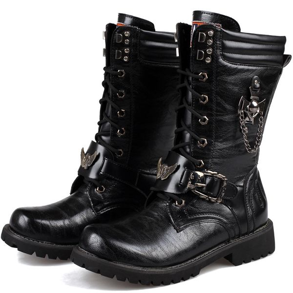boots men fashion motorcycle mid calf military combat gothic belt punk sneakers shoes highcasual 221207, Black
boots men fashion motorcycle mid calf military combat gothic belt punk sneakers shoes highcasual 221207, Black