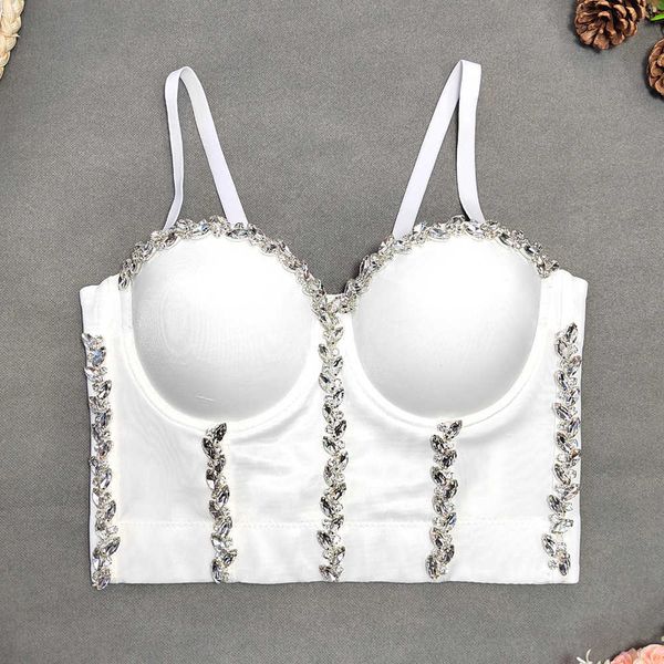 a diamond chain slim waist wrapping chest inside and outside pure nightclub bra, White
a diamond chain slim waist wrapping chest inside and outside pure nightclub bra, White