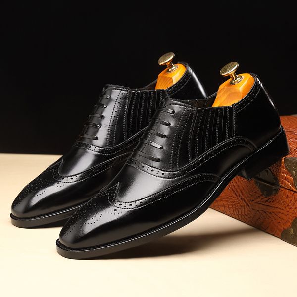 vintage pointed lace up brogue oxfords shoes for men casual loafers luxury stylist formal dress footwear sapatos tenis masculino, Black
vintage pointed lace up brogue oxfords shoes for men casual loafers luxury stylist formal dress footwear sapatos tenis masculino, Black