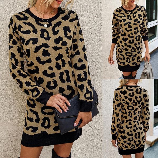 women's sweater winter long sleeve mini bodycon sweater dress leopard print knit pullover soft warm pull femme ladies loose knitwear 22, White;black
women's sweater winter long sleeve mini bodycon sweater dress leopard print knit pullover soft warm pull femme ladies loose knitwear 22, White;black