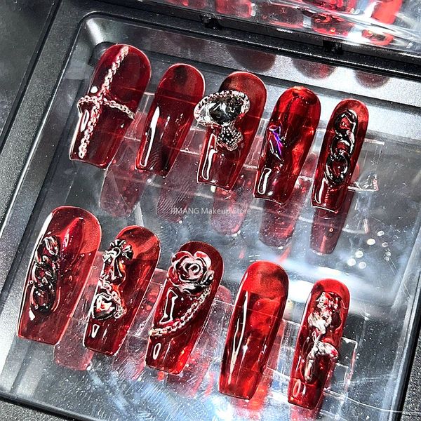 nail practice display y2k punk style blood red rose false nail tips press on nails art handmade reusable long coffin fake nail with glue sfg
nail practice display y2k punk style blood red rose false nail tips press on nails art handmade reusable long coffin fake nail with glue sfg