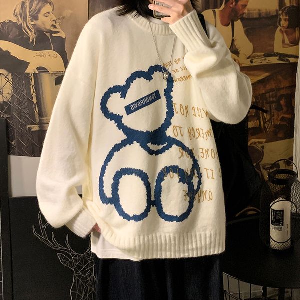 women s sweaters autumn winter chic cartoon bear high streetwear woman oversize sweater man sweatshirt pullover shirt casual jersey couple 2, White;black
women s sweaters autumn winter chic cartoon bear high streetwear woman oversize sweater man sweatshirt pullover shirt casual jersey couple 2, White;black
