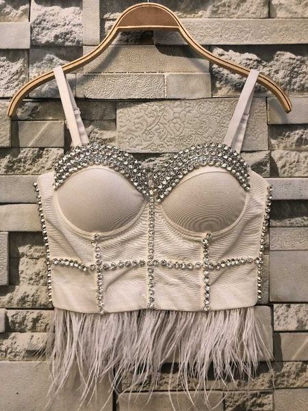 rhinestone chain nail bead feather tassel sling backing classic goddess bouncing vest outer wearing bra female autumn, White
rhinestone chain nail bead feather tassel sling backing classic goddess bouncing vest outer wearing bra female autumn, White