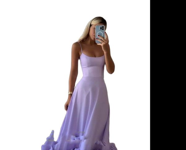 spaghetti straps stretch lavender prom dresses ruffles hem ankle length women party evening gowns robe de soiree, Black
spaghetti straps stretch lavender prom dresses ruffles hem ankle length women party evening gowns robe de soiree, Black