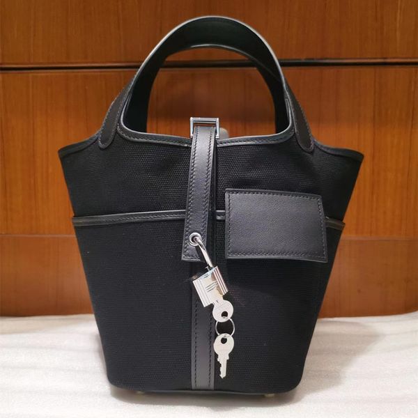 10a new leather women's bag hand waxed line designer splicing canvas bucket classic simple handheld tote shoulder fashion casual cowhid
10a new leather women's bag hand waxed line designer splicing canvas bucket classic simple handheld tote shoulder fashion casual cowhid