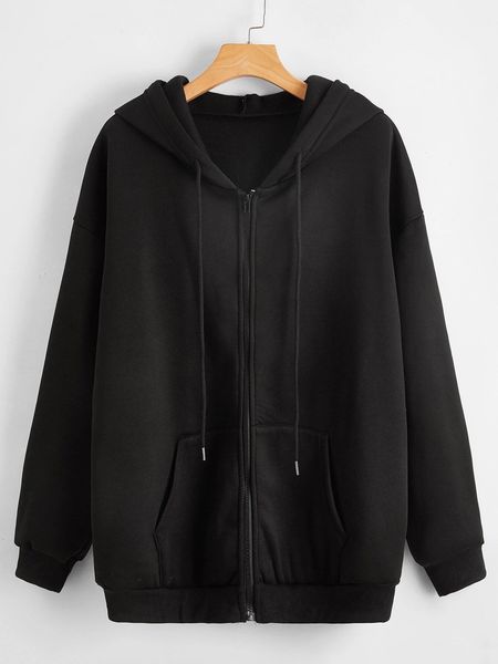 women's hoodies sweatshirts y2k clothes sweatshirt solid drawstring zip up drop shoulder hoodie women oversize coat harajuku streetwear, Black
women's hoodies sweatshirts y2k clothes sweatshirt solid drawstring zip up drop shoulder hoodie women oversize coat harajuku streetwear, Black