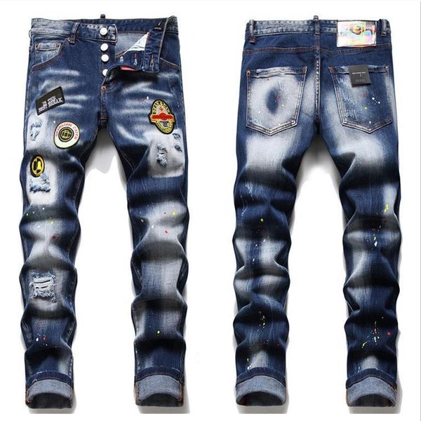 men's jean hip hop pants street trend zipper chain decoration ripped rips stretch black fashion slim fit washed motocycle panelled chri, Blue
men's jean hip hop pants street trend zipper chain decoration ripped rips stretch black fashion slim fit washed motocycle panelled chri, Blue