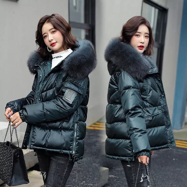 women's down parkas fur collar jacket winter overcoat bright down jacket for women coat puffer hooded 221207, Black
women's down parkas fur collar jacket winter overcoat bright down jacket for women coat puffer hooded 221207, Black