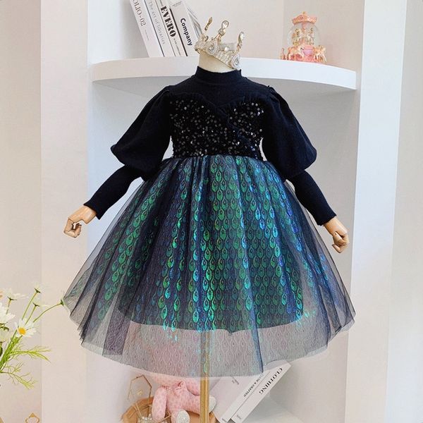 autumn and winter new hanfan sparkling sequins splice mesh girl knitted princess dress, Red;yellow
autumn and winter new hanfan sparkling sequins splice mesh girl knitted princess dress, Red;yellow
