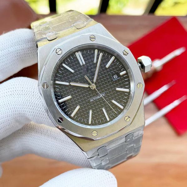 men's watch fully automatic mechanical movement watches luxury rose gold design steel unfading bracelet large grid surface calendar dis, Slivery;brown
men's watch fully automatic mechanical movement watches luxury rose gold design steel unfading bracelet large grid surface calendar dis, Slivery;brown