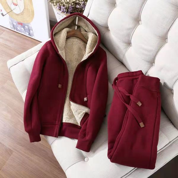 women's two piece pants casual fashion sweater suit autumn and winter warm long-sleeved fleece thick sportswear two-piece set for women, White
women's two piece pants casual fashion sweater suit autumn and winter warm long-sleeved fleece thick sportswear two-piece set for women, White
