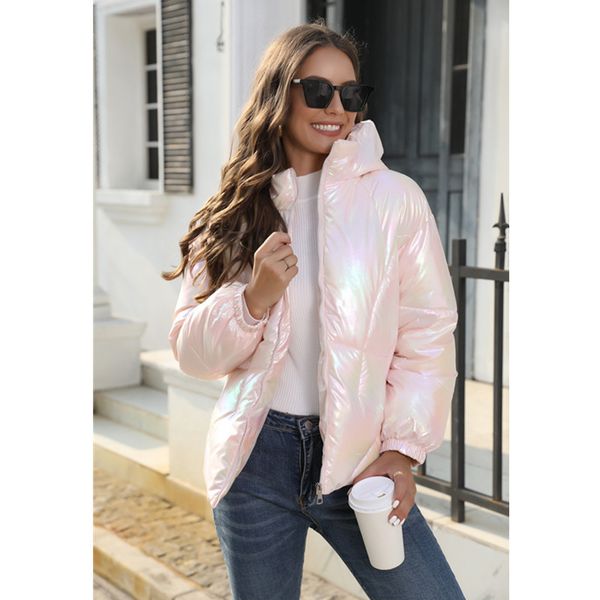 women's down parkas winter jacket fashion glossy cotton zipper high neck warm bread for women coat 221207, Black
women's down parkas winter jacket fashion glossy cotton zipper high neck warm bread for women coat 221207, Black