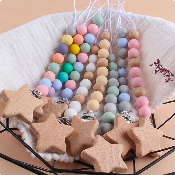 infant beech pacifiers baby colorful beads star wood pacifier chain anti-drop chain newborn accessories pendants
infant beech pacifiers baby colorful beads star wood pacifier chain anti-drop chain newborn accessories pendants