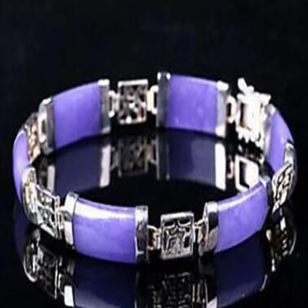 fashion jewelry new genuine purple jade link sterling silver bracelet 7.5", Golden;silver
fashion jewelry new genuine purple jade link sterling silver bracelet 7.5", Golden;silver