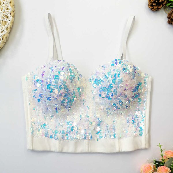 20 piece bound sequins suspenders wear underwear stud corset party dance chest wrap off shoulder fitting blouse women, White
20 piece bound sequins suspenders wear underwear stud corset party dance chest wrap off shoulder fitting blouse women, White