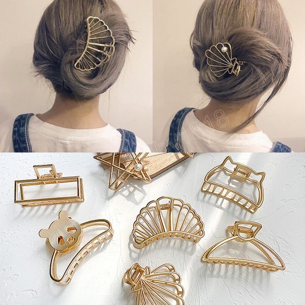 women elegant gold hollow geometric metal hair claw vintage crab hairclips headband hairpin fashion hair accessories, Slivery;white
women elegant gold hollow geometric metal hair claw vintage crab hairclips headband hairpin fashion hair accessories, Slivery;white