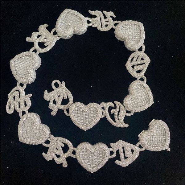 25mm width 58cm white gold plated bling full cz heart cuban chain necklace punk hiphop rapper street jewelry for men, Silver
25mm width 58cm white gold plated bling full cz heart cuban chain necklace punk hiphop rapper street jewelry for men, Silver
