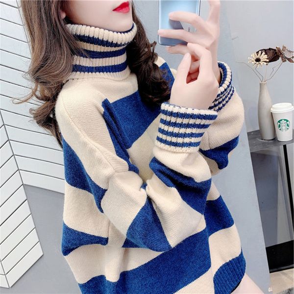 women's sweaters turtle neck striped pullover bottoming shirt autumn and winter casual loose long sleeved knitted sweater female 221207, White;black
women's sweaters turtle neck striped pullover bottoming shirt autumn and winter casual loose long sleeved knitted sweater female 221207, White;black