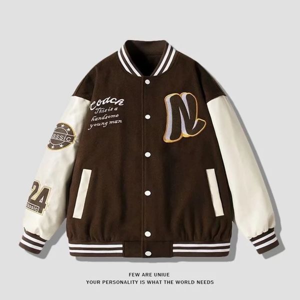 mens jackets spring autumn casual college wear american fashion clothing men jacket baseball uniform loose embroidery brand coats 221205, Black;brown
mens jackets spring autumn casual college wear american fashion clothing men jacket baseball uniform loose embroidery brand coats 221205, Black;brown