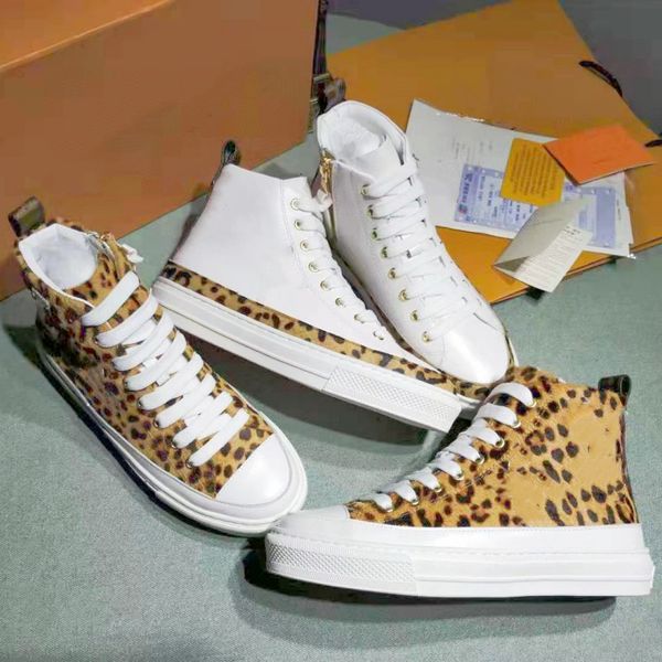 

Women's Fashion Boots High Top Casual Shoes Leopard-print Designer Shoes Old Flower Print Vintage 5A Leather Rubber Toe Non-slip Autumn Winter Luxury Size 36-41 Zipper