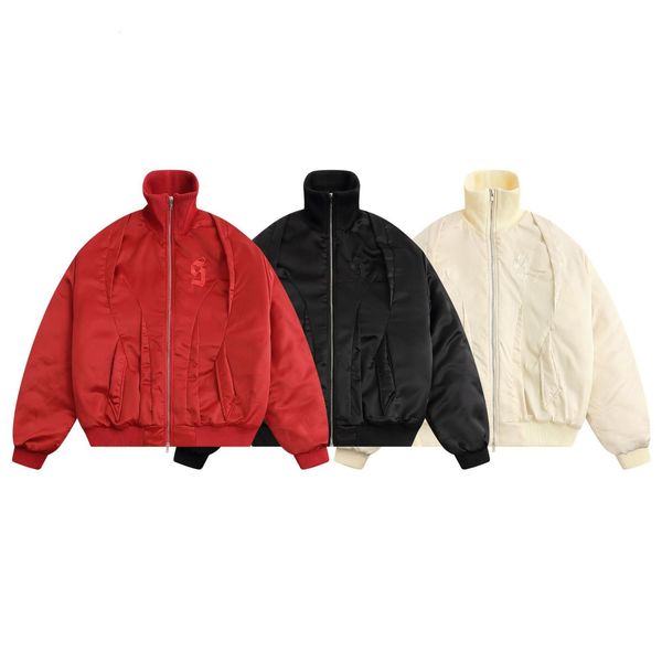 women's down parkas fashion double zipper design stand collar cotton coat women's street oversize jacket american couple warm zip, Black
women's down parkas fashion double zipper design stand collar cotton coat women's street oversize jacket american couple warm zip, Black
