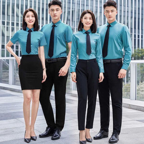 work clothes own receptionist sal manager busin profional dress peacock blue shirt embroidery, White
work clothes own receptionist sal manager busin profional dress peacock blue shirt embroidery, White