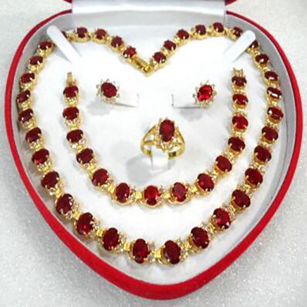 charming jewelry charm noble red zircon necklace earring bracelet and ring sets, Silver
charming jewelry charm noble red zircon necklace earring bracelet and ring sets, Silver