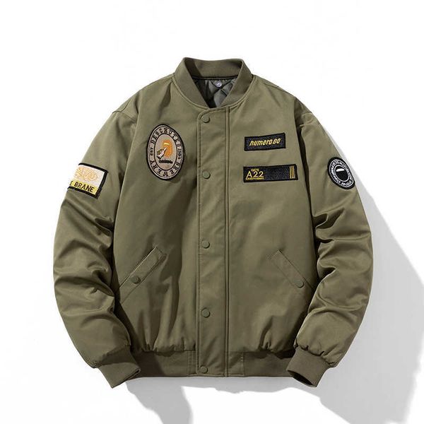 men's jackets bomber jacket men korean style baseball uniform winter military jacket men embroidery cotton coat stand collar zipper out, Black;brown
men's jackets bomber jacket men korean style baseball uniform winter military jacket men embroidery cotton coat stand collar zipper out, Black;brown