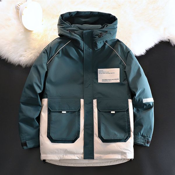 men's down parkas winter coat windproof and waterproof ski jacket print warm thicken hooded puffer pocket fashion 221207, Black
men's down parkas winter coat windproof and waterproof ski jacket print warm thicken hooded puffer pocket fashion 221207, Black