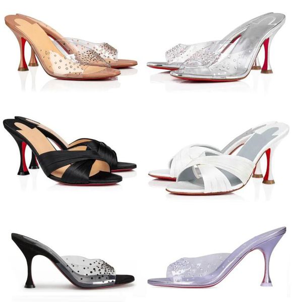 summer lady sandal reds sole high heels slipper slide sandals strass heeled 85mm pvc sandals open toe with box, Black
summer lady sandal reds sole high heels slipper slide sandals strass heeled 85mm pvc sandals open toe with box, Black