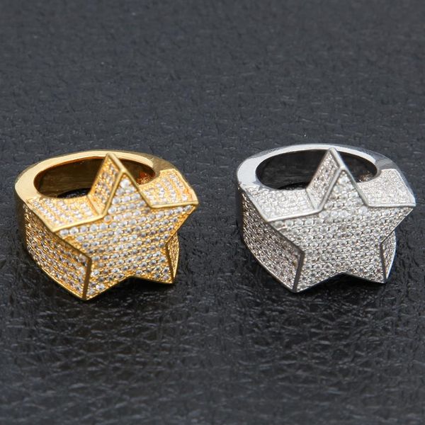 men's fashion copper gold color plated ring exaggerate iced out cz stone star shape ring jewelry265v, Silver
men's fashion copper gold color plated ring exaggerate iced out cz stone star shape ring jewelry265v, Silver
