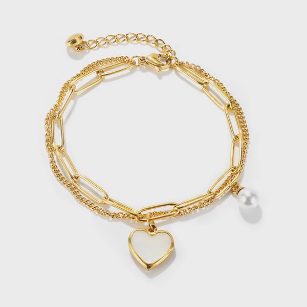 bangle luxurious double-layer chain titanium steel pearl bracelet simple splicing chain love jewelry, Black
bangle luxurious double-layer chain titanium steel pearl bracelet simple splicing chain love jewelry, Black