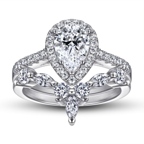 wedding accessories pure silver engagement rings 2pcs/set fadeless couple round diamonds birdal ring proposal ring no fading ladies jewelry, White
wedding accessories pure silver engagement rings 2pcs/set fadeless couple round diamonds birdal ring proposal ring no fading ladies jewelry, White