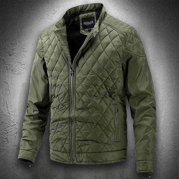 men's down parkas spring autumn jacket fashion clothing diamond pattern army green bomber casual and coat plus size 5xl 221207, Black
men's down parkas spring autumn jacket fashion clothing diamond pattern army green bomber casual and coat plus size 5xl 221207, Black