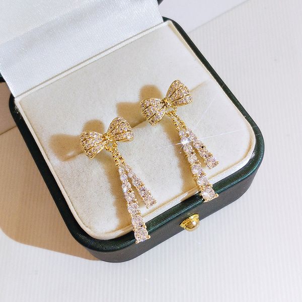female bow tie hoop earrings 925 sterling silver boho wedding white z gemstone jewelry korea long stud earrings, Golden;silver
female bow tie hoop earrings 925 sterling silver boho wedding white z gemstone jewelry korea long stud earrings, Golden;silver