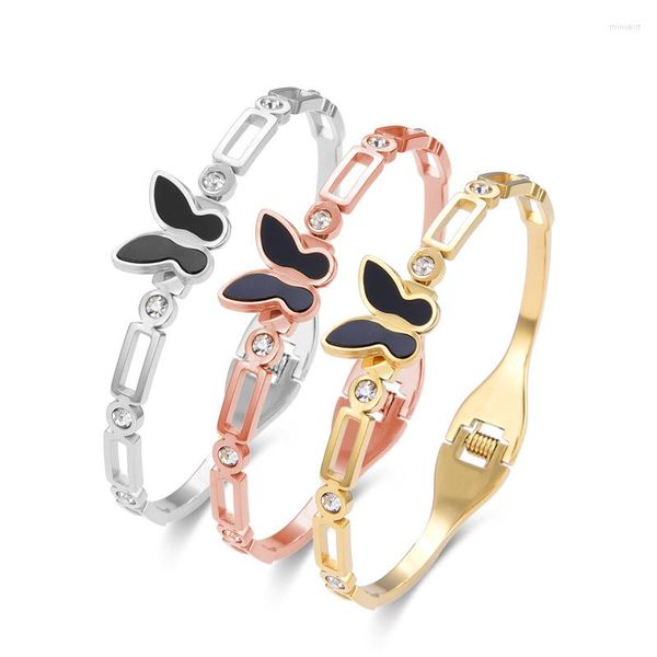 bangle fysara trendy chic butterfly design stainless steel bangles bracelets for women charm texture simple gold color accessories gift, Black
bangle fysara trendy chic butterfly design stainless steel bangles bracelets for women charm texture simple gold color accessories gift, Black