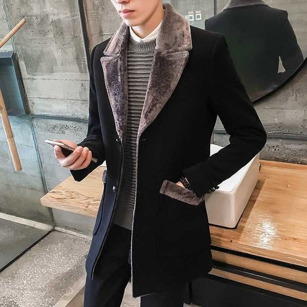 men's jackets 2022 winter warm coat men wool blends jacket overcoat men coat korean fashion long coat brand clothing fur collar casual, Black;brown
men's jackets 2022 winter warm coat men wool blends jacket overcoat men coat korean fashion long coat brand clothing fur collar casual, Black;brown