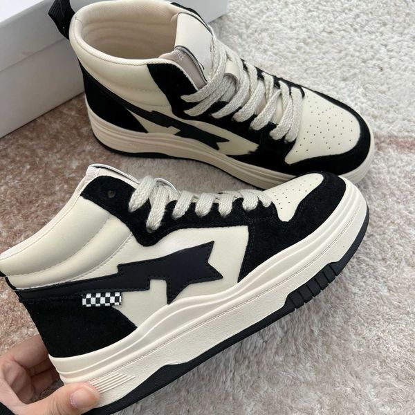 dress leisure star board 2022 new thick soled sneakers round head lace up high shoes women, Black
dress leisure star board 2022 new thick soled sneakers round head lace up high shoes women, Black