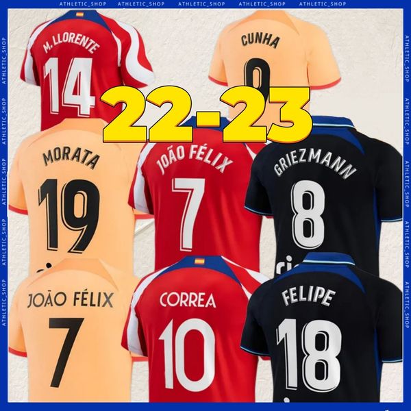 22 23 joao felix home soccer jerseys atletico m. llorente camiseta football shirts uniforms away kids kit griezmann r. de paul cunha carrasc, Black;yellow
22 23 joao felix home soccer jerseys atletico m. llorente camiseta football shirts uniforms away kids kit griezmann r. de paul cunha carrasc, Black;yellow