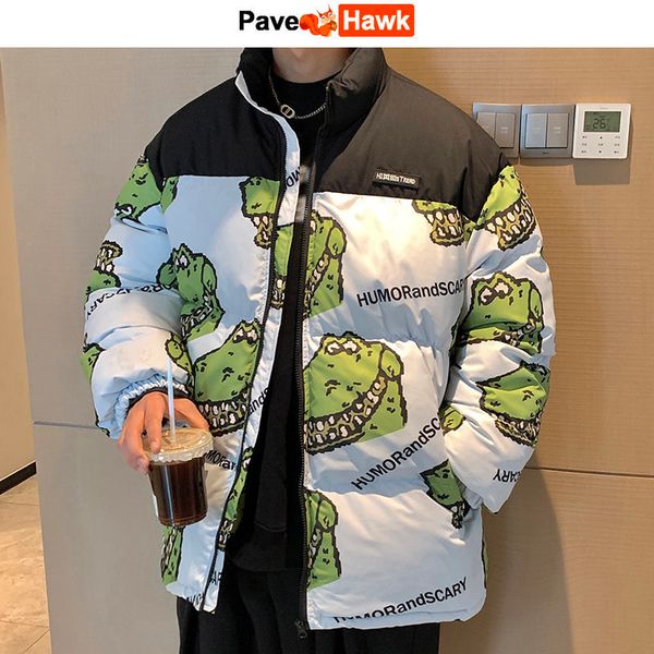 men's down parkas winter padded jacket men women cartoon dinosaur thicken warm outwear coats loose street windproof patchwork jackets 2, Black
men's down parkas winter padded jacket men women cartoon dinosaur thicken warm outwear coats loose street windproof patchwork jackets 2, Black