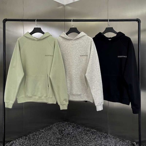 fw22 new fashion season 8 essentials hoodies flocking letter sweatshirts hip hop loose men's and women's 100% cotton hoodie, Black