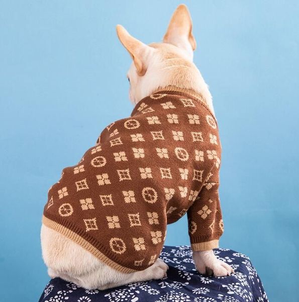 Classic Dog Apparel Knitting Sweater Casual Luxury Presbyopia Letter Knitting Designer Thicken Warm Wool Hoodies Coats Pet Clothes Clothing Puppy