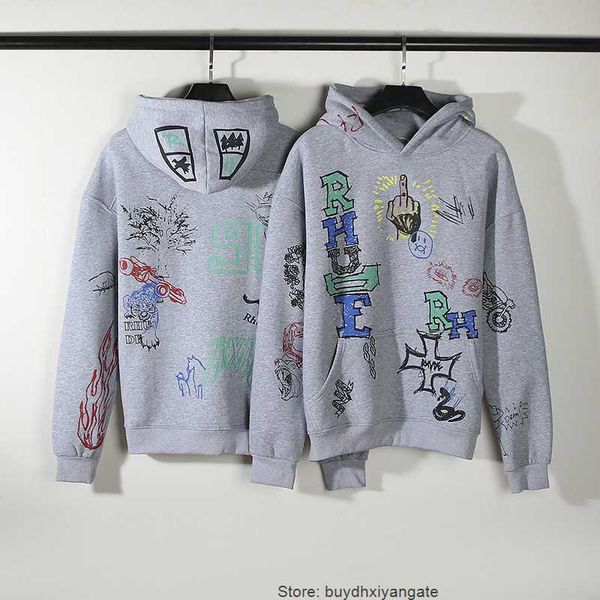 rhude designer doodle manager's hand-painted graffiti pullover high street and hoodie, Black
rhude designer doodle manager's hand-painted graffiti pullover high street and hoodie, Black